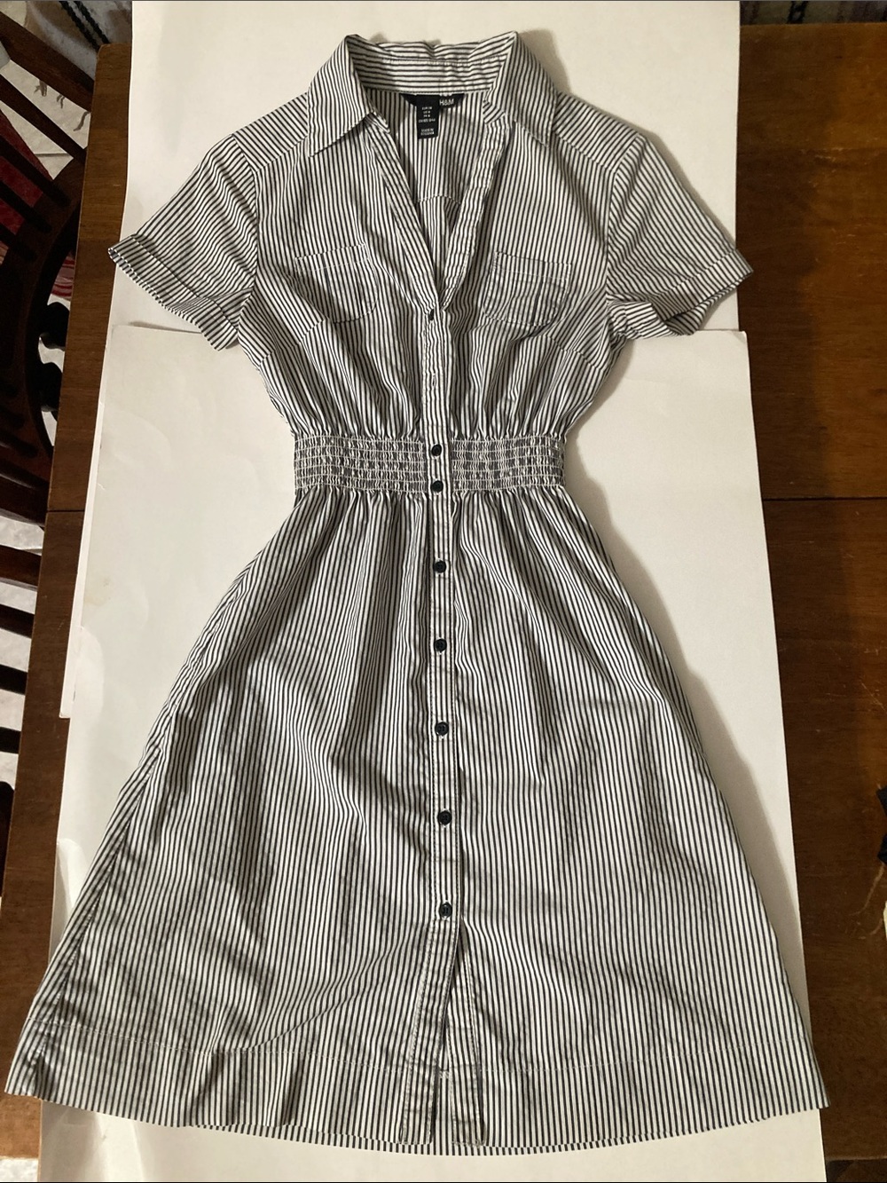 3 ITEMS❤️ H&M Black & White Striped Button-Front Midi Dress, etc. See Photos